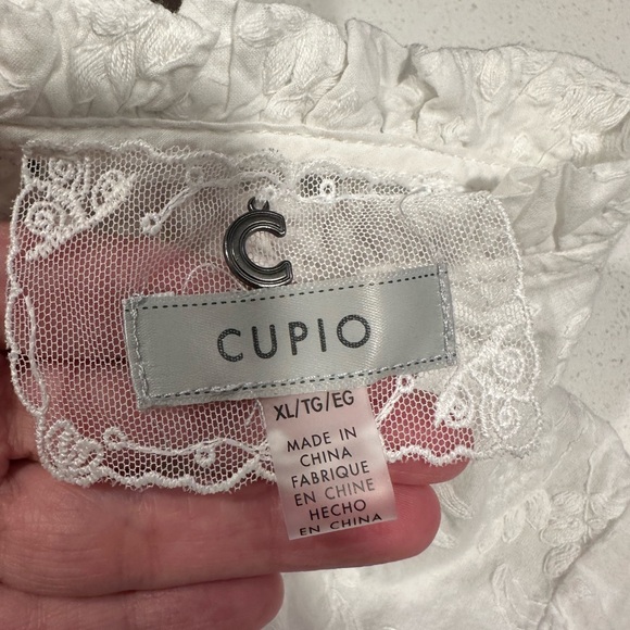 Cupio XL Women's Flutter Sleeve Cotton Voile Blouse - Picture 5 of 13